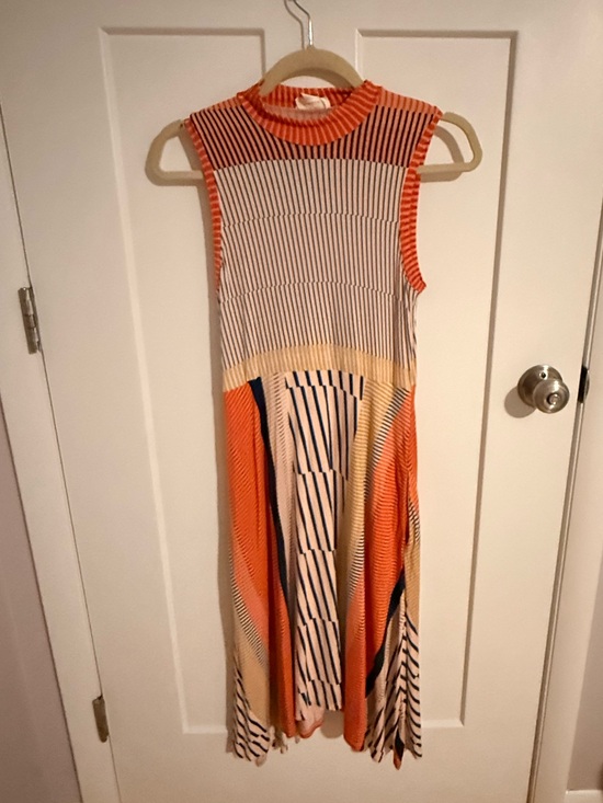 Anthropologie Dresses & Skirts - Anthropologie Orange Cream Navy Striped Midi Dress